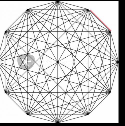 There is a regular dodecagon with all the points connected to each other. What is the area if each