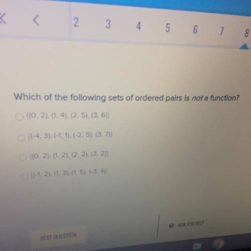 Which of the following sets of ordered pairs is not a function