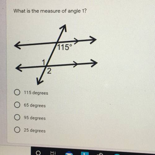 What is the measure of angle one ?