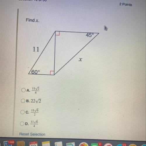 Help find x out of these 4 questions i can’t find the answer anywheew