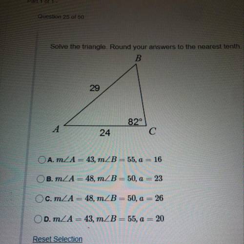 PLEASE HELP!! Solve the triangle