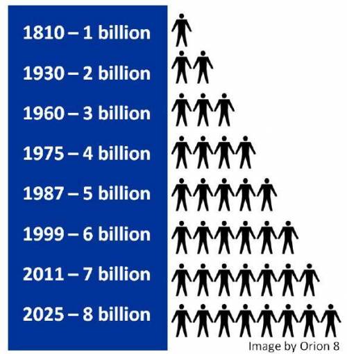 According to the chart above, which years show the greatest population growth in the shortest amoun