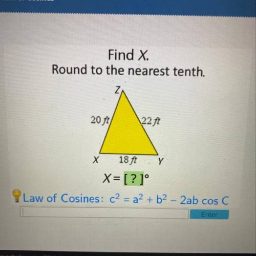 Find x round to the nearest tenth