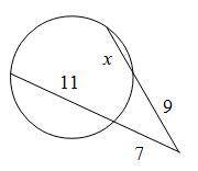 PLEASE HELP DUE VERY SOON!! Solve for x. A. 5 B. 3 C. 7 D. 4