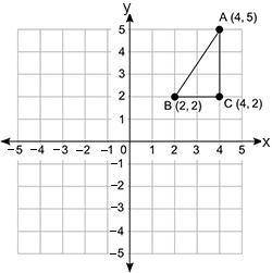Look at the triangle ABC. What is the length of the side AB of the triangle? A.) 3 B.) 5 C.) Square