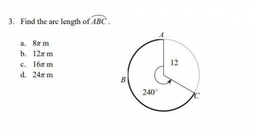 Find the arc length of ABC .