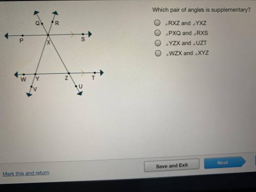 Which pair of angles is supplementary?