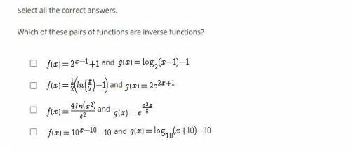 Which of these pairs of functions are inverse functions?