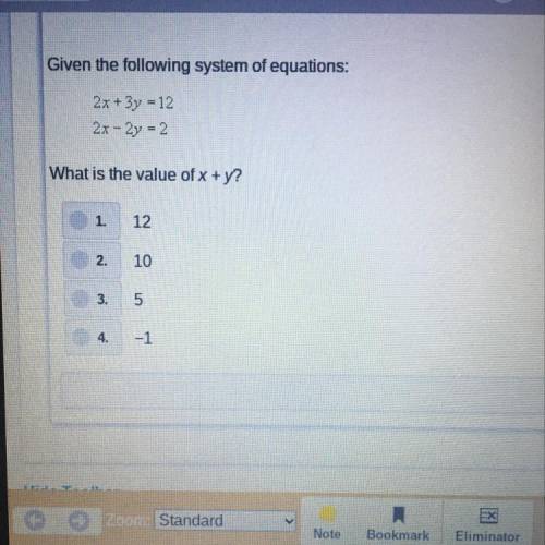 What is the value of x + y