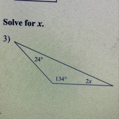 Solve for x. This is for my math class, and I’ve been stuck on this for a while. Please help!