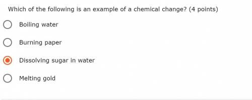 Chemical change example
