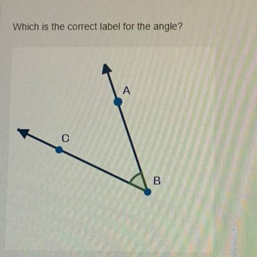 Which is the correct label for the angle?
C
B
