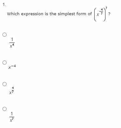 Which expression is the simplest form of...
