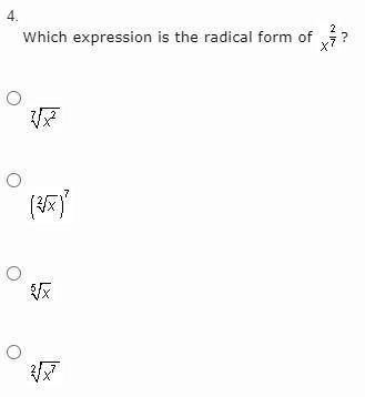 Which expression is the radical form of