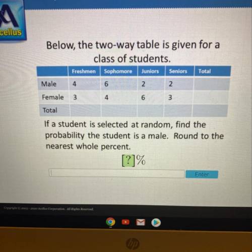 Below the two way table is given for a class of students if a student is selected at random find th