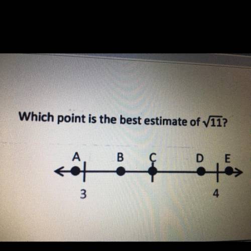 Which point is the best estimate of 11?

А А.
B
D
E
toh
to
.
3
4
Pls help me it’s due today! >_