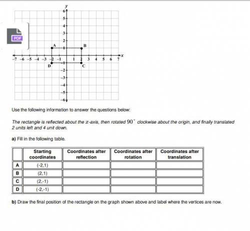 Please answer corrrectly it is multiple coordinates complete table and question b Thanks