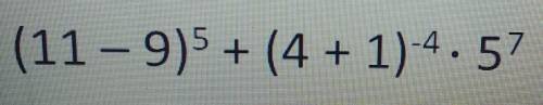 Simplify the expression below. Type your answer as an integer. (11-9)^5+ (4 + 1)-4×5^7