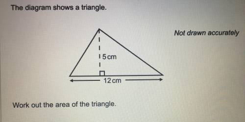The diagram shows a triangle. work out the area of the triangle.