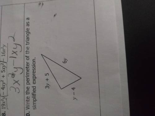 Write the perimeter of the triangle as a simplified expression