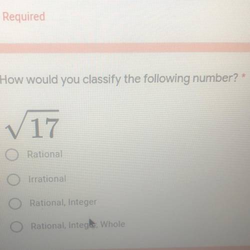 How would you classify the following number?*