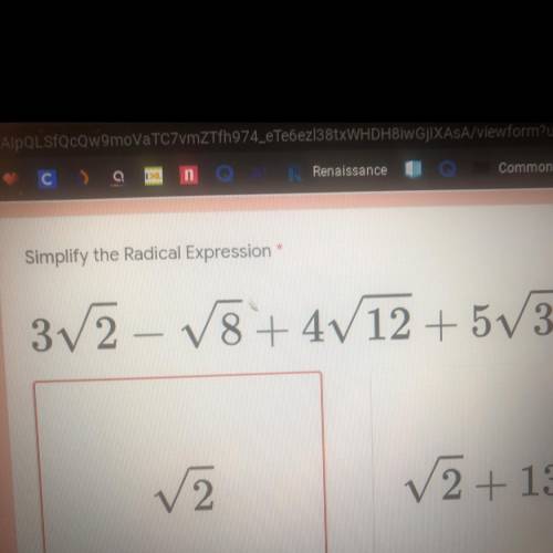 Simplify the Radical Expression
3V2 - V8 +4V12+53