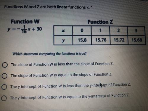 Which state comparing the function is true