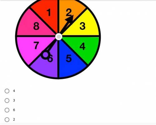 *PLEASE ANSWER ASAP* John is playing a game with two friends. Using the spinner pictured, one frien