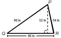 What is the area of triangle PQR?