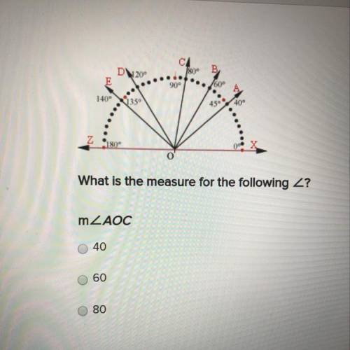 What is the measure for the following angle