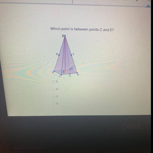 Which point is between points C and E?
D A S B