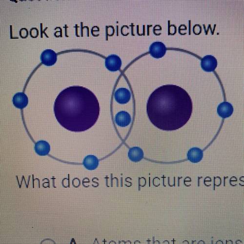 Look at the picture below.

What does this picture represent?
A. Atoms that are ions
B. Atoms with