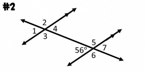 Which angles are congruent to the given angle measure?
