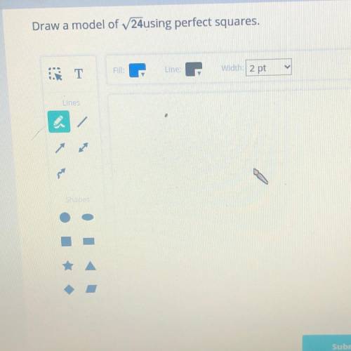 Draw a model using perfect squares for 25