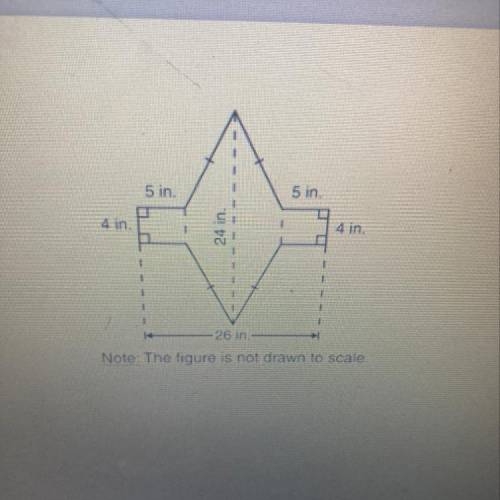 What is the total area, in square inches, of the figure shown below?