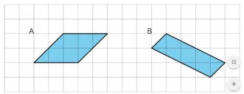 Find the area of parallelogram A and B