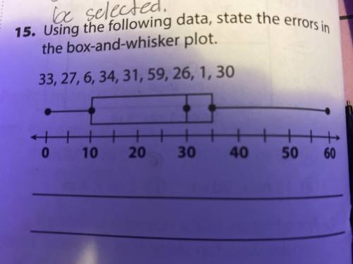 Using the following data state errors in the box and whisker plot 33,27,6,34,31,59,26,1,30