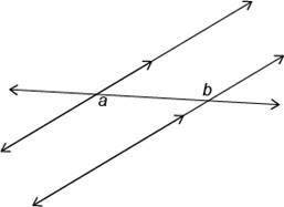 Which of the following statements is true for ∠a and ∠b in the diagram? Question 6 options: A) m∠a