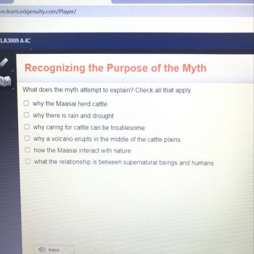 What does the myth attempt to explain￼? Check all that apply.