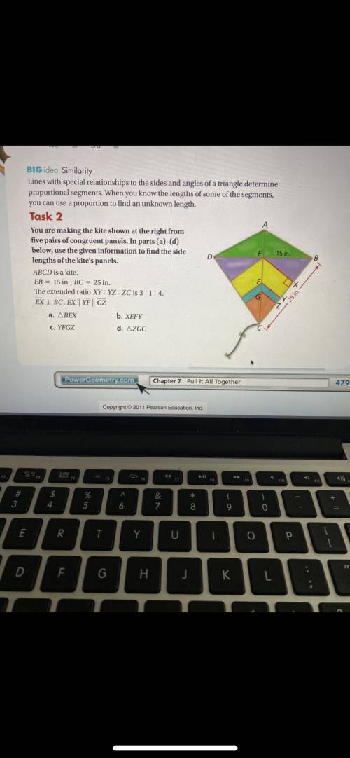 You are making the kite shown at the right from five pairs of congruent panels. In parts (a)–(d) be