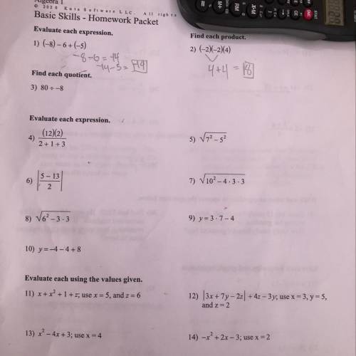 Can someone help me with my homework packet?