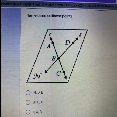 Which are the three Collinear points??