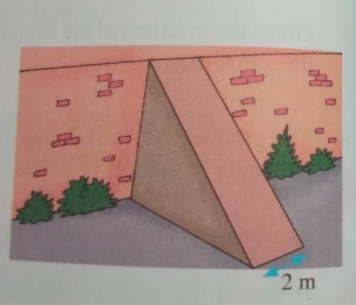 HELP ME PLEASE!!

The cross section area of a brick wall that is shaped asright-angled triangle is