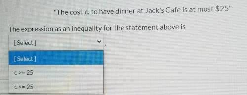 The expression as an inequality for the statement above is....