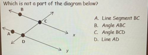 Which is not part of the line segment diagram below? Pleaseee Helpp