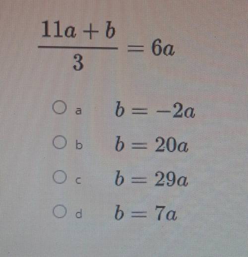 Solve the equation for b