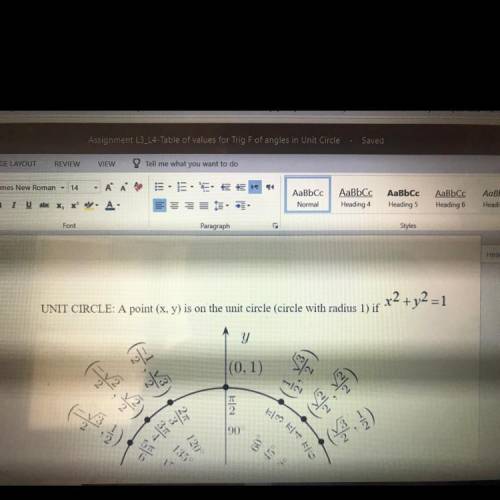 A point (x, y) is on the unit circle (circle with radius) if