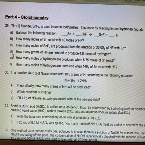 Ap chem, please help with number 29, you get 10 points