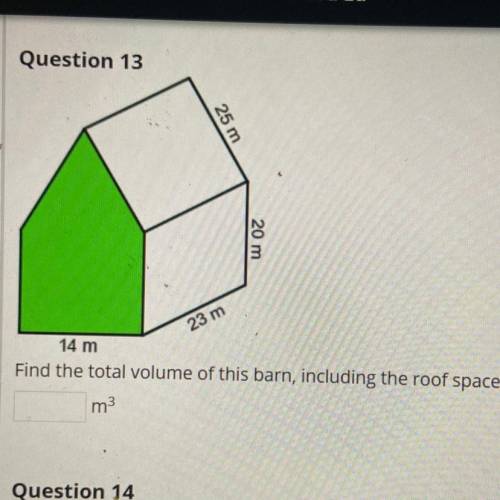 Find the total volume of this barn, including the roof space.