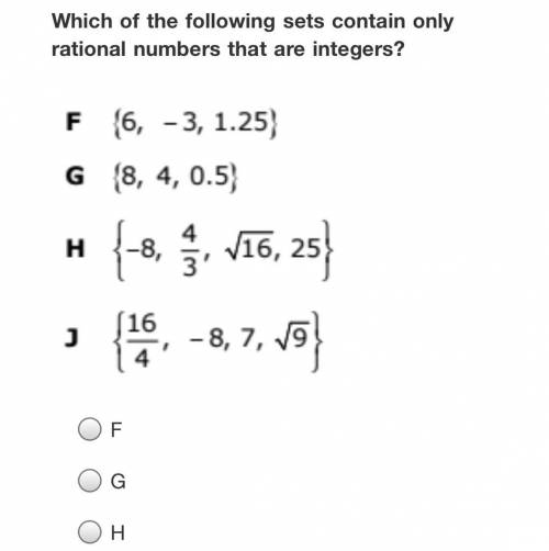 Which of the following sets contain only rational numbers that are intergers?